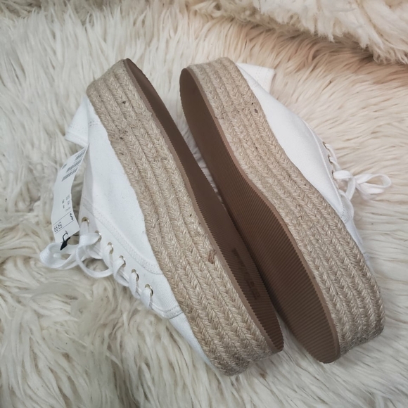 H&M women's white canvas platform espadrilles size 8 nwt - Picture 6 of 6